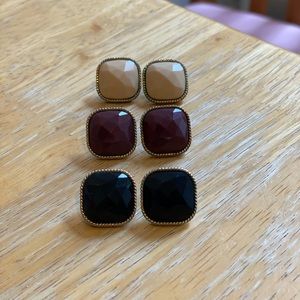 Stud earrings (three pairs included)